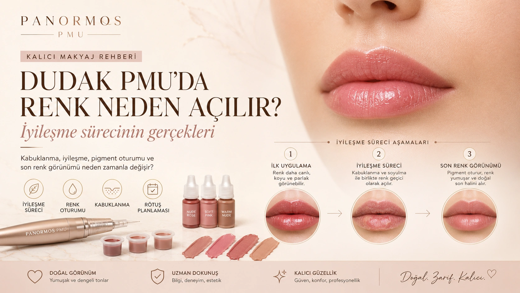 Dudak PMU'da Renk Neden Açılır? Lip Blush | Rehber