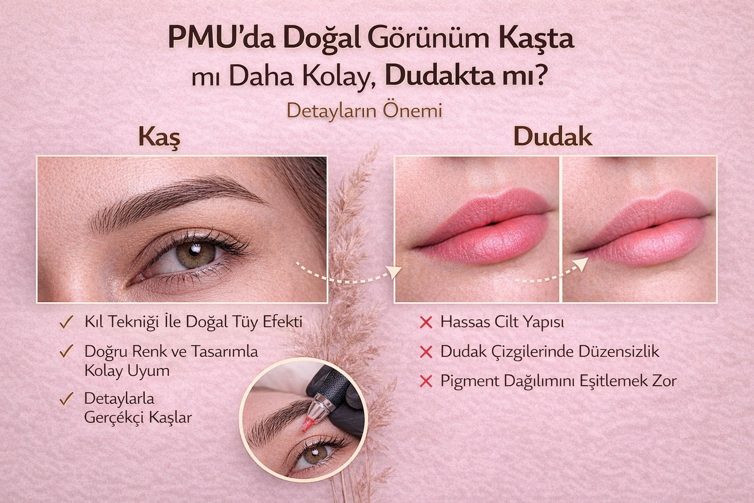 Pmu'da Doğal Görünüm Kaşta mı Daha Kolay, Dudakta mı?