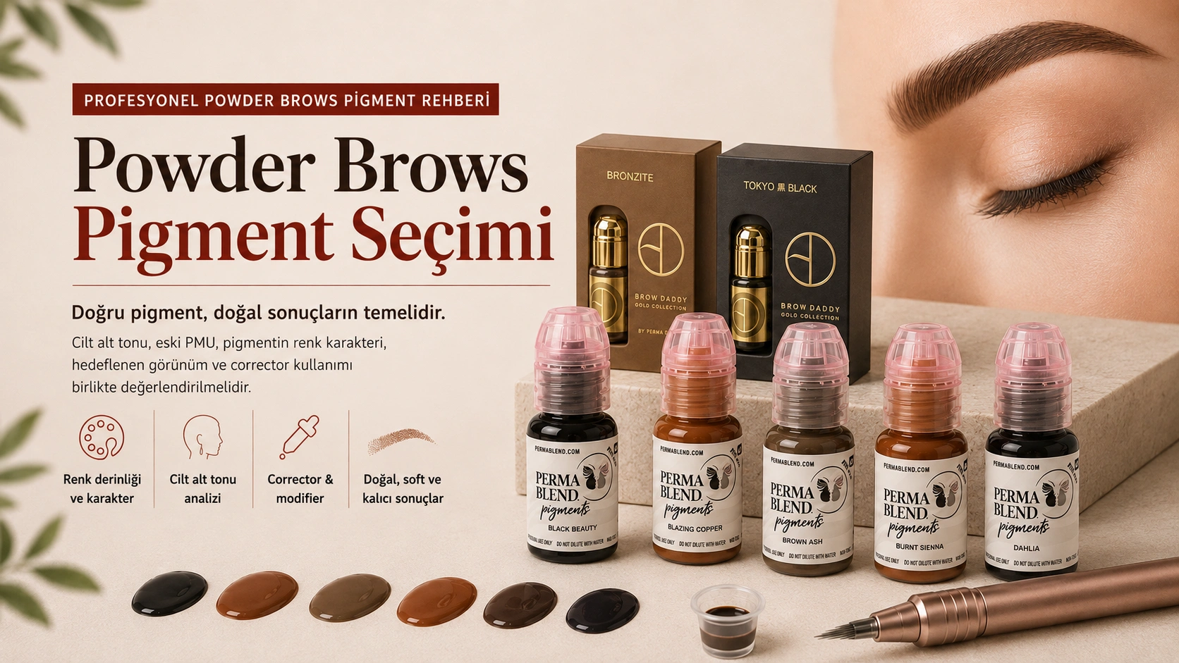 Powder Brows İçin Pigment Seçimi: Renk, Ton ve Ürün Rehberi
