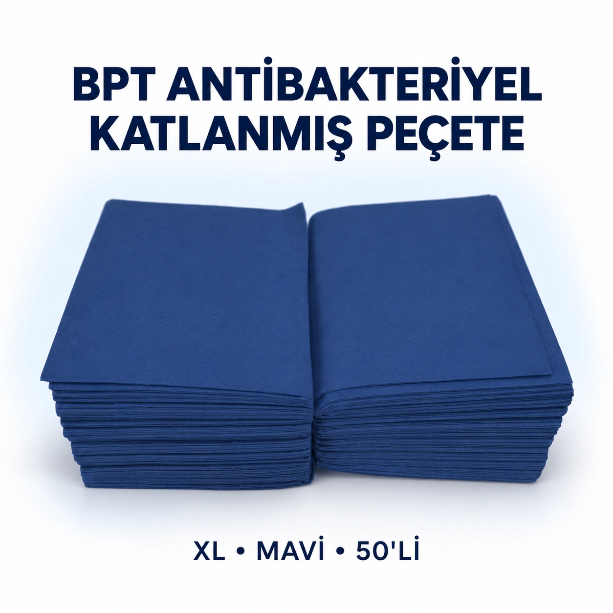 BPT Antibakteriyel Katlanmış Peçete XL Mavi 50 Adet