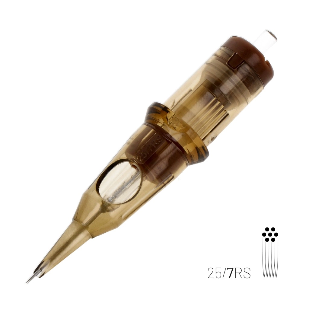 Kwadron 0807 RSLT 7 RS 0.25 mm Round Shader Long Taper Kartuş Dövme İğnesi 20 Adet