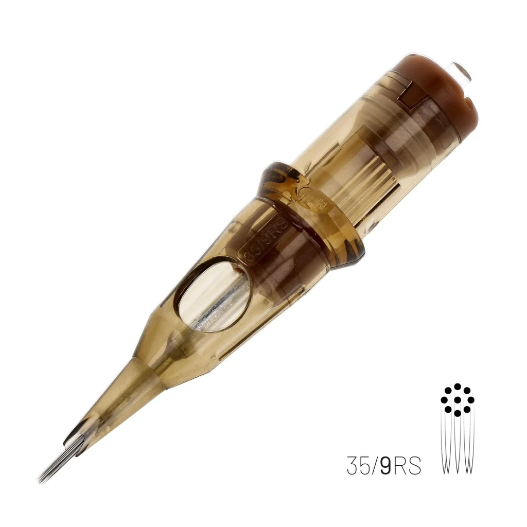 Kwadron 1209 RSLT 9 RS 0.35 mm Round Shader Long Taper Kartuş Dövme İğnesi 20 Adet