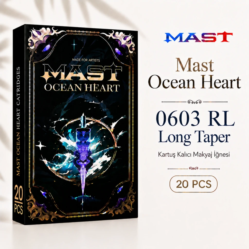Mast Ocean Heart Cartridges 0603 RL Long Taper - Kartuş Kalıcı Makyaj İğnesi