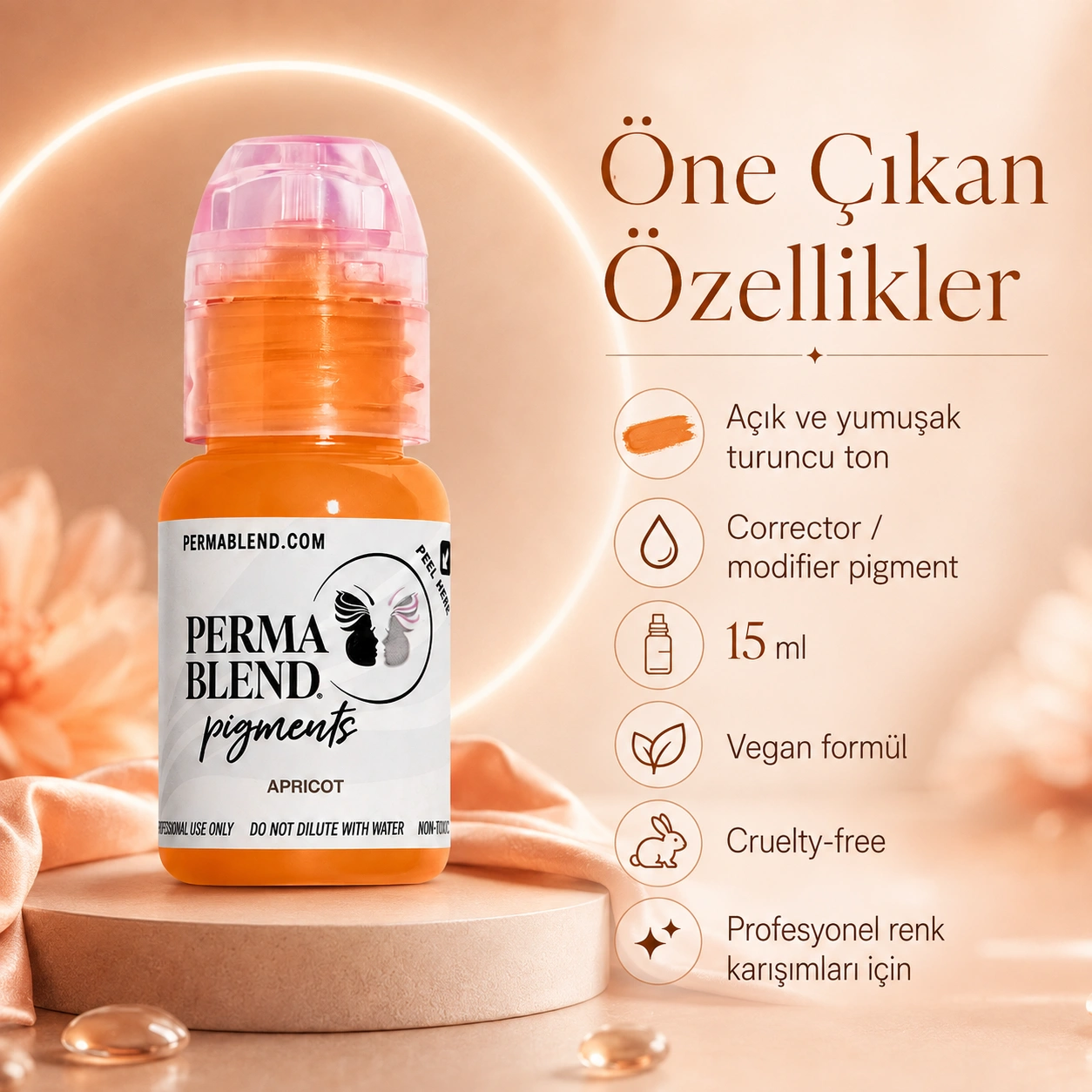 Perma Blend Apricot Isıtıcı Kalıcı Makyaj Pigmenti 15ml Perma Blend Apricot Isıtıcı Kalıcı Makyaj Pigmenti 15ml