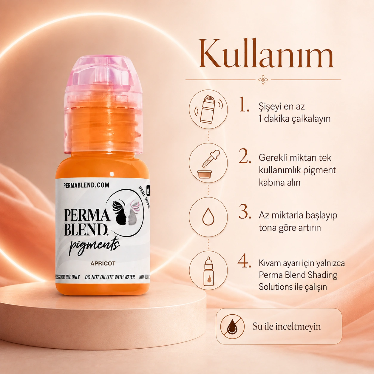 Perma Blend Apricot Isıtıcı Kalıcı Makyaj Pigmenti 15ml Perma Blend Apricot Isıtıcı Kalıcı Makyaj Pigmenti 15ml