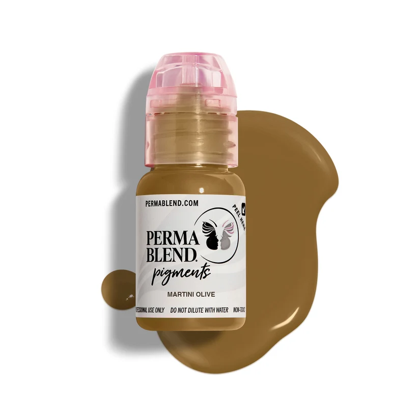 Perma Blend Martini Olive Soğuk Sarı-Yeşil Alt Tonlu Orta Kahve Kaş Pigmenti 15ml