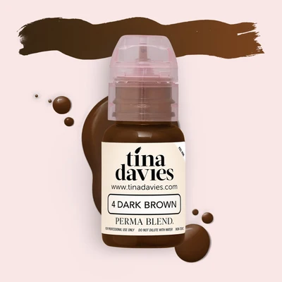 Perma Blend LUXE Tina Davies Dark Brown Nötr-Sıcak Koyu Kahve Kaş Pigmenti 15ml