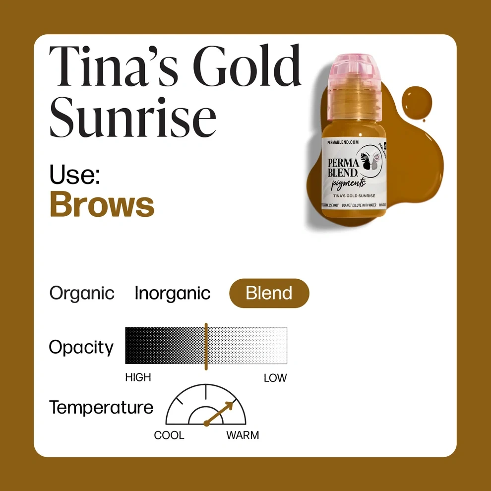 Perma Blend Tina’s Gold Sunrise Sıcak Orta Kahve Kaş Pigmenti ve Modifier 15ml Perma Blend Tina’s Gold Sunrise Sıcak Orta Kahve Kaş Pigmenti ve Modifier 15ml