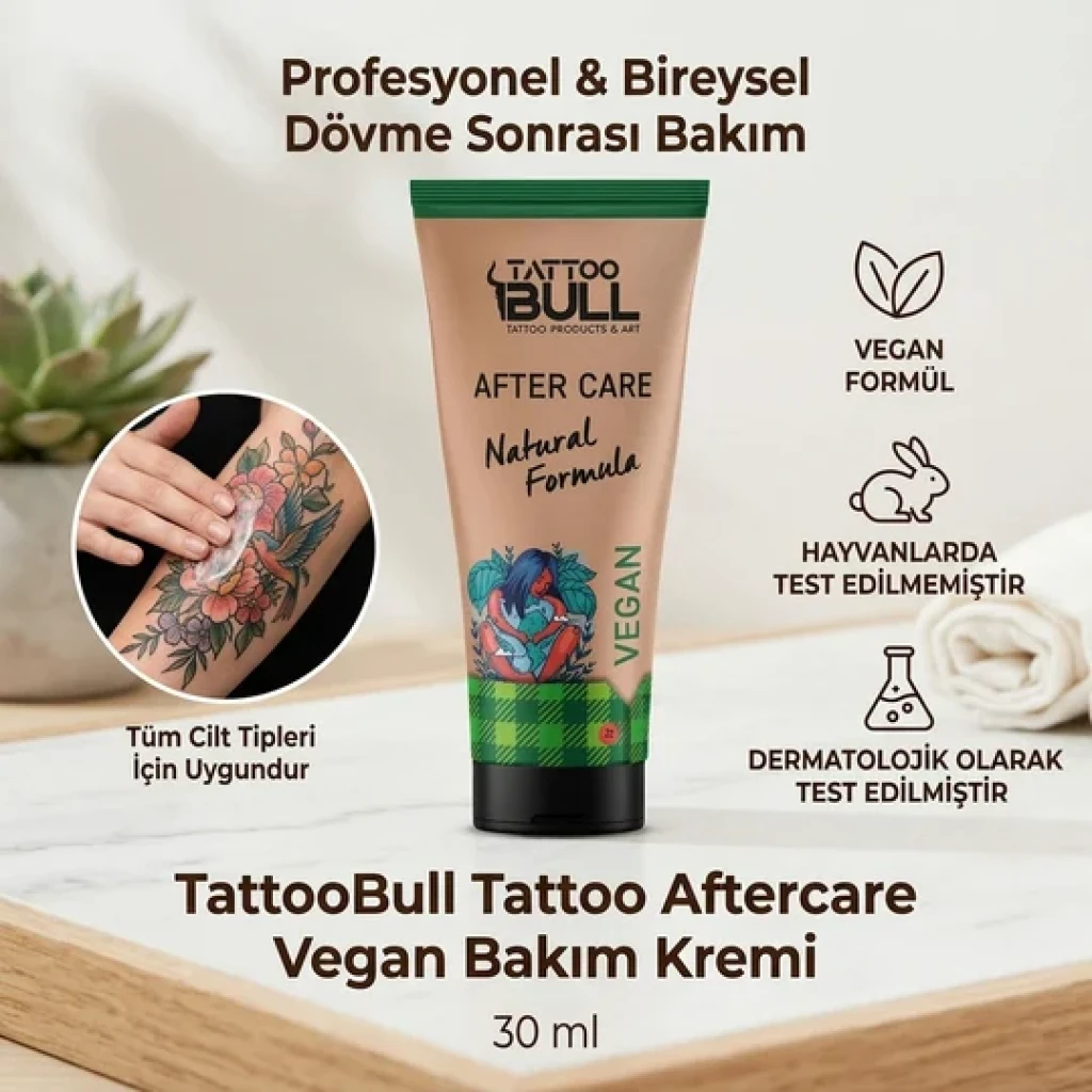 TattooBull Tattoo Aftercare Vegan Bakım Kremi – %100 Bitkisel (30 ml)